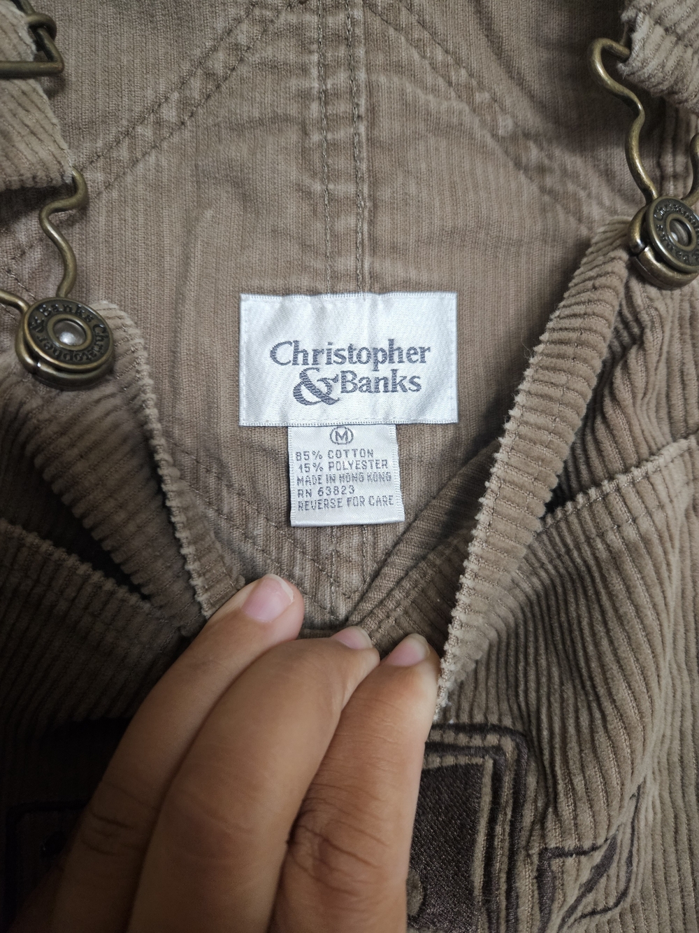 Christopher & Banks Brown Corduroy Overalls Jumpsuit - Picture 4 of 7
